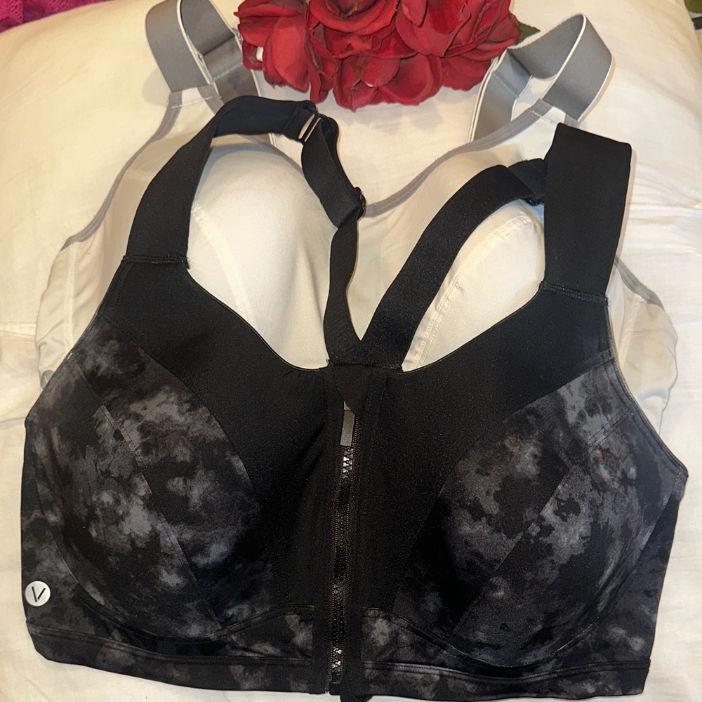 Livi Lane Bryant Sports Bras Set of 2 Underwire Light Grey & Black